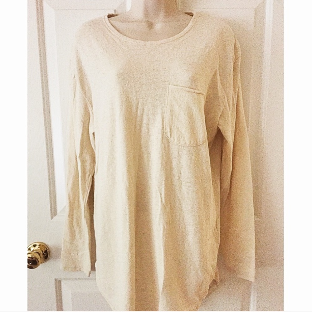 UO Cozy Oversized Cream Long Sleeve Top - NWOT